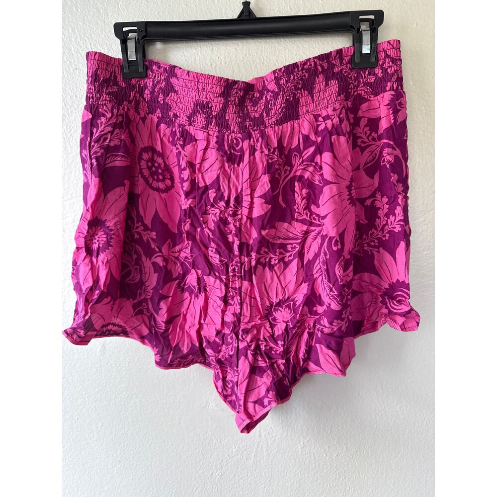NEW! Anthropologie Tunic Floral Red Pink Sleep Set Top and Bottom Shorts size M - Picture 11 of 15